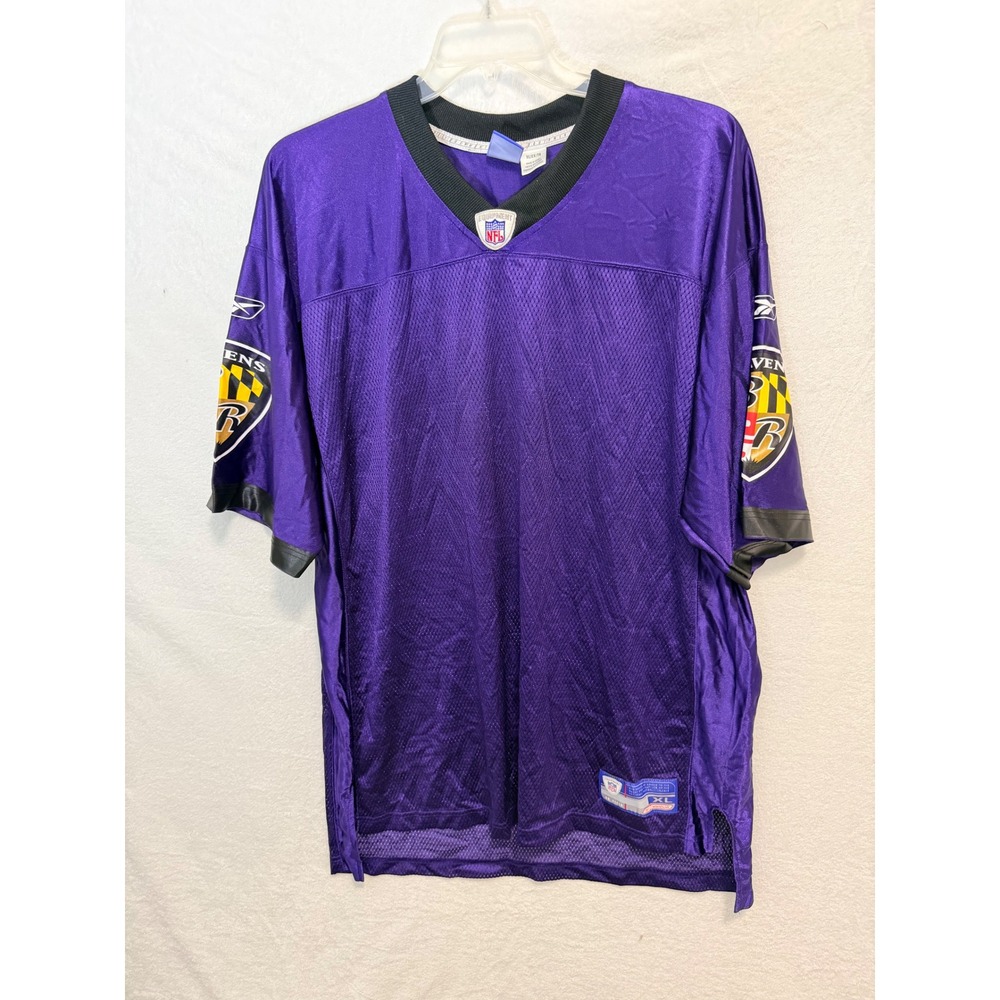 Reebok NFL Equipment Baltimore Ravens Jersey Purple Mens XL Football Mesh V-Neck